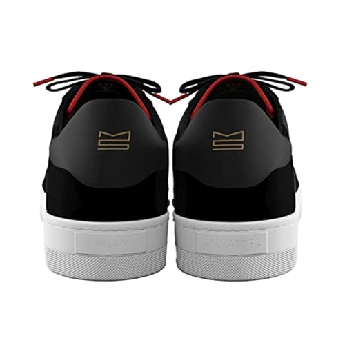 Men's Black Everyday Sneaker - Black Sneakers Shoes for Men - Classic Premium Italian Leather Walking & Casual Fashion Sneakers Shoes with Comfort Lace Up3