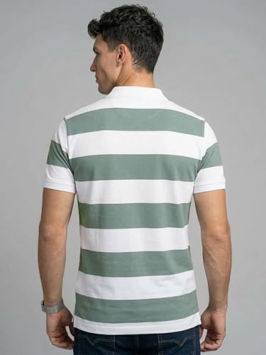 Image of XENOVAURBAN Polo t Shirt for Man | Striped Pattern Mens Cotton Polo Neck T-Shirt with Collar | Regular fit | Breathable and Soft - Polo-Striped-P