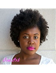 SinoArt Afro Kinky Curly Short Wig 100% Brazilian Remy Human Hair 130% Density Short Full Wig for Women (Natural Black) SinoArt Afro Kinky Curly Short Wig 100% Brazilian Remy Human Hair 130% Density Short Full Wig for Women (Natural Black)