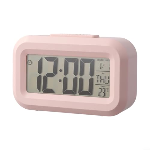 DAZZLEEX Reloj despertador digital LED compacto con características prácticas para uso doméstico u oficina, se mantiene en el horario fácilmente (rosa)