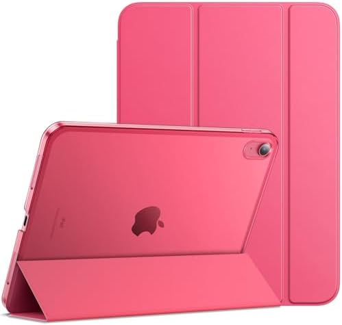 JETech Etui dla iPad 10 (10,9 Cala, Model 2022, 10. Generacja), Smukła Stojak Twardy tył Pokrowiec z Funkcją Case Automatycznego Budzenia/Snu (Różowy)