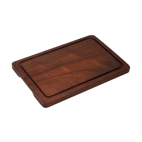 WDSOPK Tabla De Cortar Artesanal para Barbacoa, De Madera, Rectangular, para Carne, Pan, Charcutería, Trinchar, Marrón, 32 Cm(Brown-32Cm)
