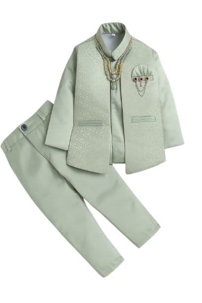 Chinnie Kids Wear Boys Indowestern Wedding Festive Outfit Set Traditional Suit with Embellished Pattern, Dress - Review, Price and Buying Guide