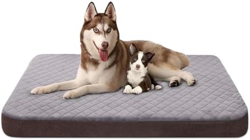 JoicyCo Dog Bed for Extra Large Dogs Orthopedic Foam Jumbo Dog Bed Mattress 47 inch Joint Relief Pet Sleeping Bed, Non Slip Bottom with Removable Washable Cover, Celadon Grey