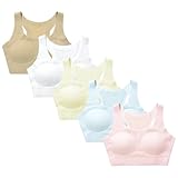 Liowosoftan Training Bras for Girls Ages 10-16 Sports Seamless Bra Design with Padding Bras 5 Pack