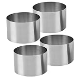 Amosfun 4pcs Round Stainless Steel Mousse Baking Molds Nonstick Dessert Cookware for Cakes Cookies and More Easy Release Versatile Use for All Skill Levels