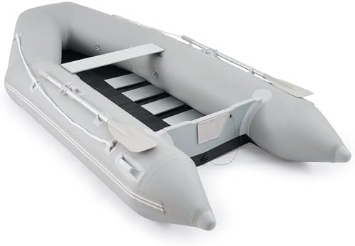 CO-Z 10ft Inflatable Boat with Aluminum Alloy Floor - 4 Person Portable Dinghy for Fishing, Touring & Sports | Heavy-Duty Inflatable Raft & Kayak for Adults