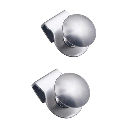 Lot de 2 poignées de porte en verre sans perçage pour salle de bain, douche, cuisine, bureau (acier inoxydable)