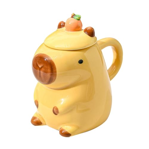 Genérico Taza De Café Taza De Té De Cerámica | Linda Taza De Capibara Antideslizante, Taza Con Forma De Animales En, Taza De Té Creativa, Taza De Café Con Asa, Regalos Novedosos Para Amigos
