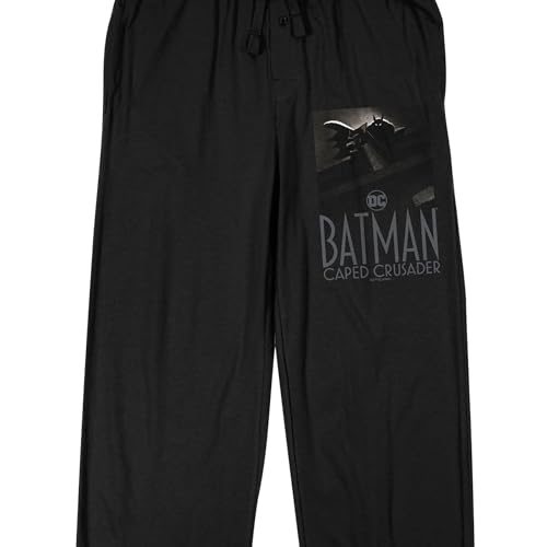Bioworld Batman Caped Crusader Superhero & Logo Adult Black Sleep Pajama Pants2