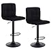 Produktbild WOLTU® Barhocker BH198sz-2 2er Set Barstuhl Tresenhocker Bistrohocker Designer Hocker mit Rückenlehne, höhenverstellbar drehbar Samt Stahl Schwarz