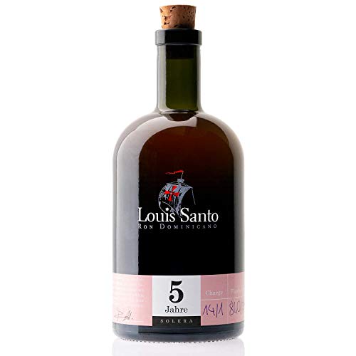Louis Santo - Premium Rum 5 Jahre | aus der dominikanischen Republik | Solera Verfahren | Holzfass gereift | Naturkorken