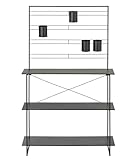 Dehner Pflanztisch Provence, Regal für Balkon/Terrasse, 100 x 40 x 160 cm, pulverbeschichtetes Metall, schwarz