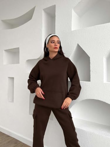 Image of KOTTY Women's Fleece Tracksuit | Comfortable Winter Coordset with Joggers & Hoodie | Soft Workout Wear for Walking, Trekking & Gym