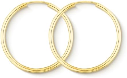 EDELIND Creolen Gold 333 585 Echtgold 30 mm - zarte Ohrringe Damen 2 mm breit, auch 375 750 Gelbgold - mit edler Geschenkbox