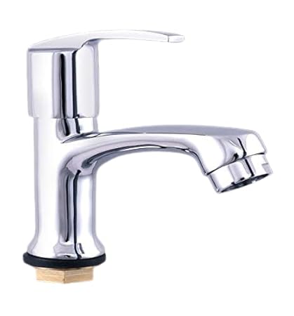 Blushine Brass Pillar Cock with Foam Flow Tap Wash Basin Tap and Kitchen, Bathroom Basin Taps (LS-03, Chrome Finish) (0.5 in, 1)