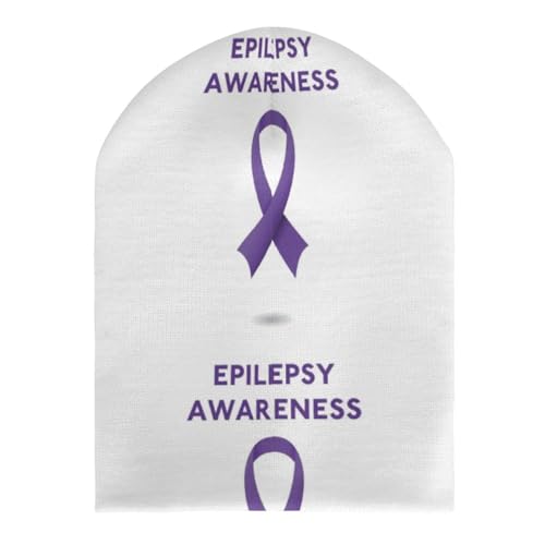 Epilepsy Awareness Month Kids Beanie Hat for for Girls Boys Children Cap Winter Knitted Chemo Cancer Headwear Accessories Gifts Decoration Black3