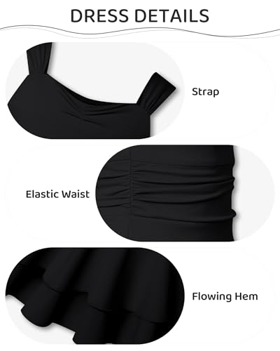 Coedody Tween Girls Sleeveless Dress Casual Athletic Dress 11-12Y Black