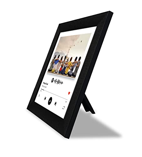 Image of Ritwika's engineered wood Personalized Desk Photo Frame With Customizable Spotify Song And Photo Of Your Choice|Custom Picture Plaque For Your Loved Ones (Table Spotify 9.5 x 9.5 Inch)