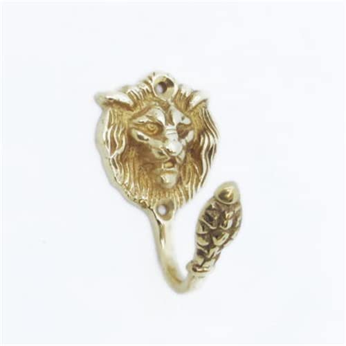 Castelion Gold Castelion® Brass Lion Hook | Unique Wall Mounted Coat Hook | Brass Home Decor | Decorative Wall Accessory | 9Cm X 5Cm