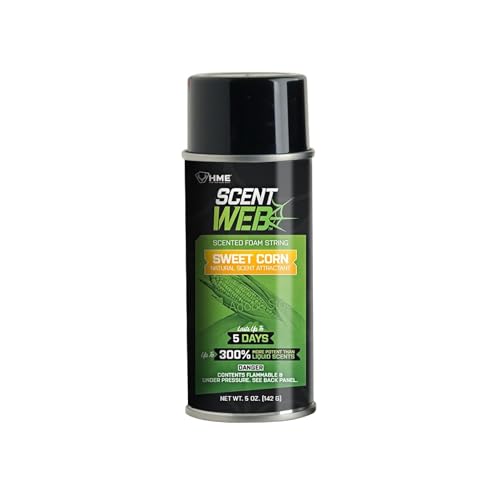 HME Sweet Corn Scent Web, 5oz | Long-Lasting Effective Powerful Pre/Post Rut Scented String Foam Attractant for Hunting, Archery & Wildlife Observation