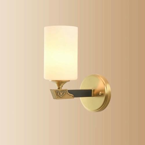 LMAPLUMP Wall Lamp Modern Brass Wall Sconce with Cylindrical Glass ShadeBathroomLamp; Vanity Light for MirrorBedroomLiving(Animal Horse)