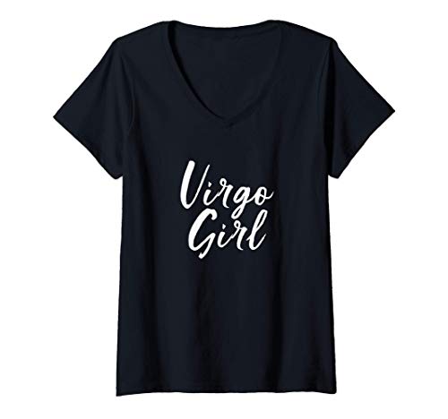 Donna Virgo Girl August & September Birthday Gift For Women idea Maglietta con Collo a V
