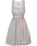 tiefer Herzausschnitt Spieth & Wensky Dirndl Agatha Hellgrau 46