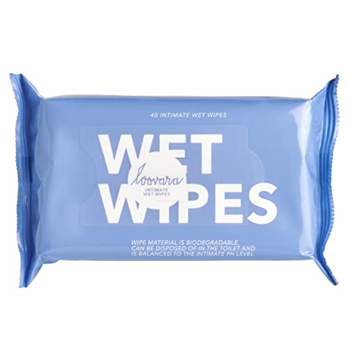 Loovara Lingettes humides intimes 40 pièces - WET WIPES - Lingettes de toilette intime à l'aloe vera, nettoyage et soins humides en voyage et à la maison, hygiène intime Cover