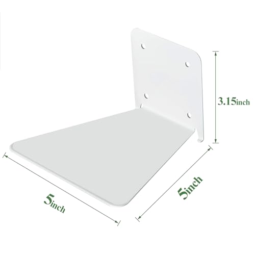 Atsgke Invisible Floating Bookshelf - Modern White Wall Mount Metal Shelves for Room, Bedroom Bookcase, Small Bookshelf with Minimalist Design, Sleek Storage for Books & Decoratives(4PCS)