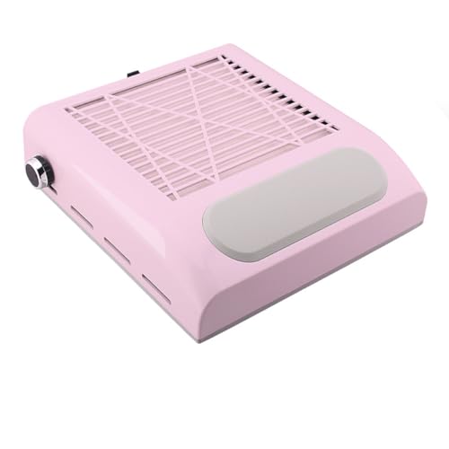 Nail Vacuum Cleaner, Low Noise Nail Dust Collector Adjustable Speed 80W with Reusable Filter, Desktop Nail Vacuum Cleaner, Machine Manicure Pedicure Tool for Acrylic Nail Polishing,Salon & Home (Pink)