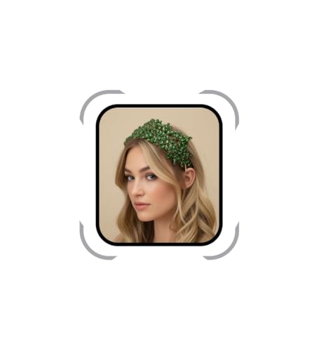 Serre-tête de mariée en cristal vert doré pour embellir votre coiffure de fête