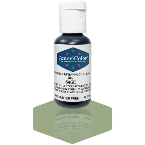 AmeriColor, Sage, 0.75 Ounce Bottle, Soft Gel Paste Food Color