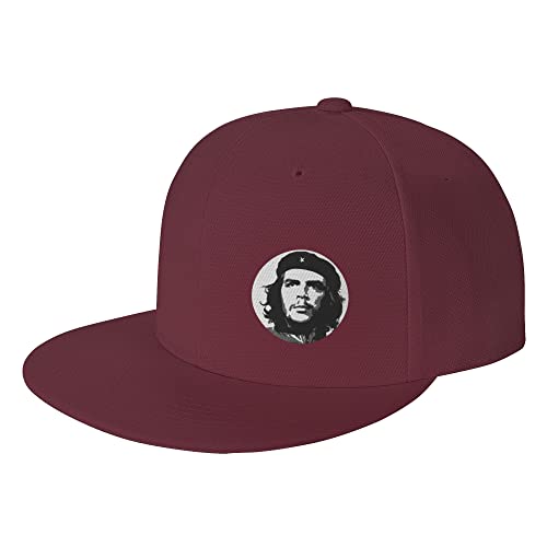 Flat Brim Cap Snapback Hat for Men - Che Guevara Prints Adjustable Baseball Cap3