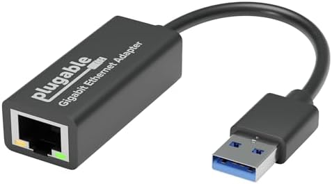 Plugable USB to Ethernet Adapter, USB 3.0 to Gigabit Ethernet, Compatible with Windows 11, 10, 8.1, 7, XP, macOS, Linux, Chrome OS