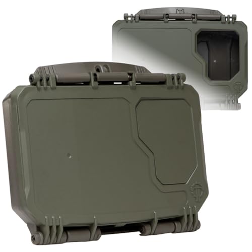 Thyrm DarkVault Comms 2.0 Critical Gear Case with Patch Panels, Integrated Phone Clamp, Viewing Window, for Chest Rig Compatible with Smartphones, Made in USA (Ranger Front/OD Back, Large)