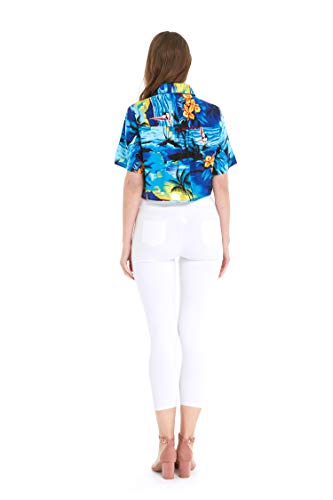 Image of Hawaii Hangover Family Matching Hawaiian Clothes, Sunset Blue | Family matching Hawaiian outfits, Sunset Blue, lightweight rayon, machine washable, tropical print, luaus, cruises