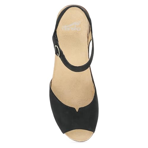 Dansko Cass Peep-Toe Wedge Sandal for Women –Low Profile Wedge with Arch Support, Adjustable Fit for Walking Comfort2