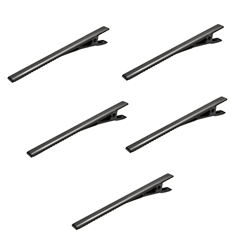 Mipahi 5Pcs Black Korean Style Simple One-Word Hair Clips,Metal Crocodile Hair Clips Solid Color Sturdy And Durable,Suitable For Women And Girls Versatile Hairstyles For All Occasions #TOP4