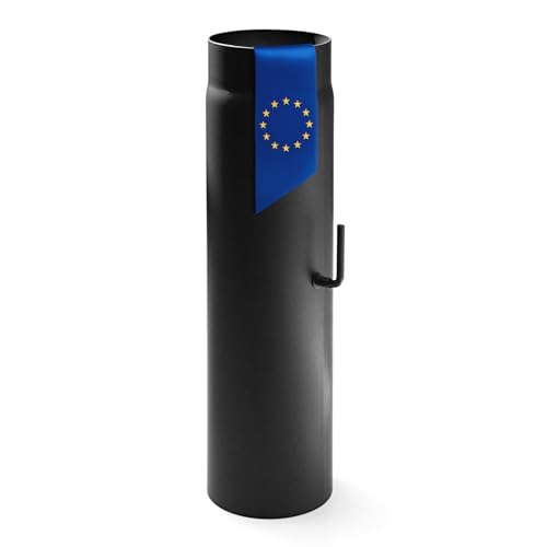 Raik sh035–150 de fumée SW de tube/tuyau de poêle Noir 150 mm – 500 mm avec régulation de traction