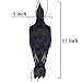 Etistta 17 inch Realistic Hanging Dead Crows Decoy Lifesize Extra Large Black Feathered Crow