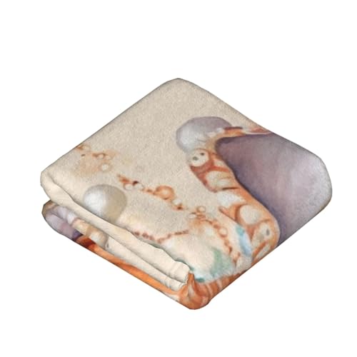 Couverture polaire flanelle douce illustration nacrée algues lit - 4