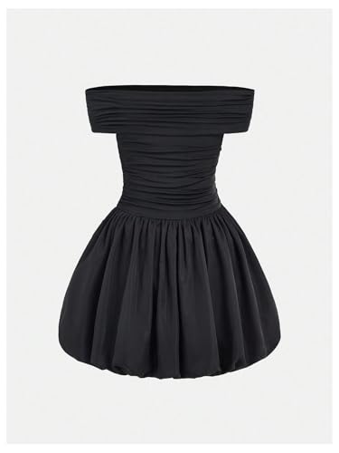 GORGLITTER Girl's Dresses Cute Off The Shoulder Bubble Dress Ruched Sleeveless Party Birthday Mini Dresses2