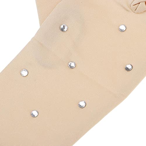 Shimmering Crystal Gloves for Figure Skating Rhinestone Embellished Nylon Thermal Gloves Skin Tone S M L XL- Large4