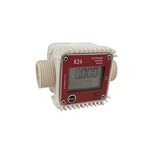ZONADAH Caudalímetro digital de 1 pulgada con turbina electrónica de alta precisión para gasolina, diésel, productos químicos, agua, caudalímetro de manguera de 1 pulgada, máx. 120 l/m (1900 GPH)