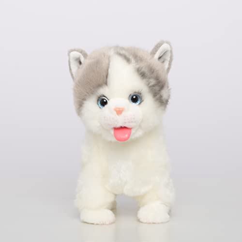 Interactive British Shorthair Blue Cat- Electronic Interactive Stuffed Animal Cat- Handmade Realistic Electronic Plush Cat- Companion Pet Gifts For Boy/Girl/Older Adults #TOP1