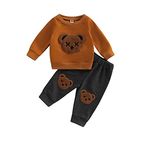 XIXIMAON Chándal de manga larga a rayas para bebés y niñas Cover