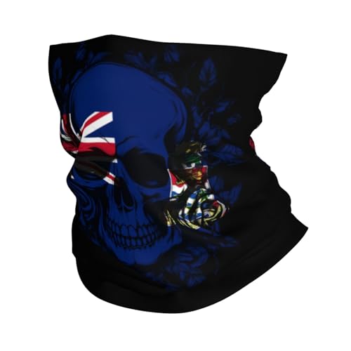 Cayman Islands Cayman Islanders Flag Skull Neck Gaiter Balaclava Face Mask for Men Women Patriotic Design Seamless Bandana Cover Scarf Headwear Headband Head Wrap White2