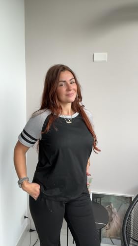 Image of Ekouaer Lounge Sets for Women Two Piece Pajama Set Short Sleeve Crewneck Jogger Outfits and Sweatpants Tracksuit