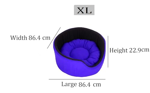 Image of Fluffy's Polyester Luxurious Both Side Soft Dog /Cat Bed (Royal Blue, XLarge)